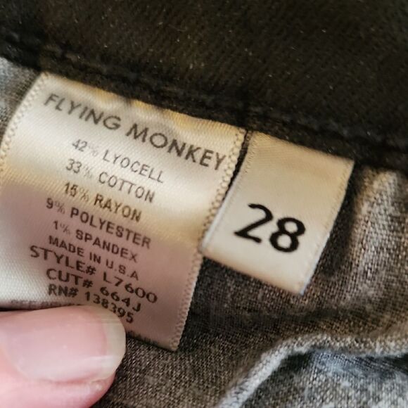 Flying Monkey Black Skinny Jeans with Zipper Detail - Picture 5 of 6